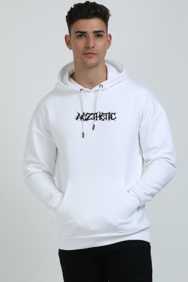 aezthetic white hoodie for men and women